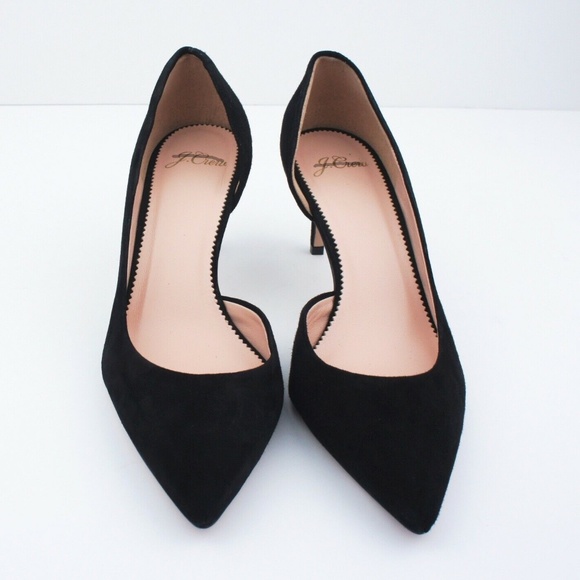 New JCREW Black Lucie Suede D'Orsay Pumps Heels - Picture 4 of 5